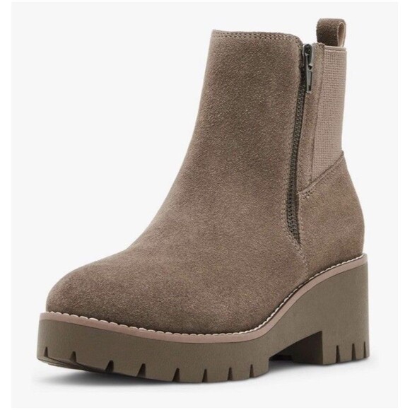 Blondo Damaris Ankle Boot Waterproof Suede Leather Boots Women’s Size 7.5 Taupe - Picture 2 of 12